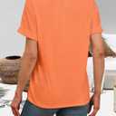 T Shirts Short Sleeve V Neck Tees Womens Tops Beach Vacation Fashion Clothes 2026 Casual Summer Spring Fall Outfits (Orange, XXXL)