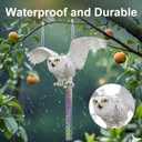 4 x 2PCS Fake Owl to Keep Pigeon Away from Balcony Flat Paper Garden Owl to Scare Woodpecker Away from House Hanging Plastic Owls with Reflective Tape Pigeons Scare Devices for Outdoor Porch Patio Roof