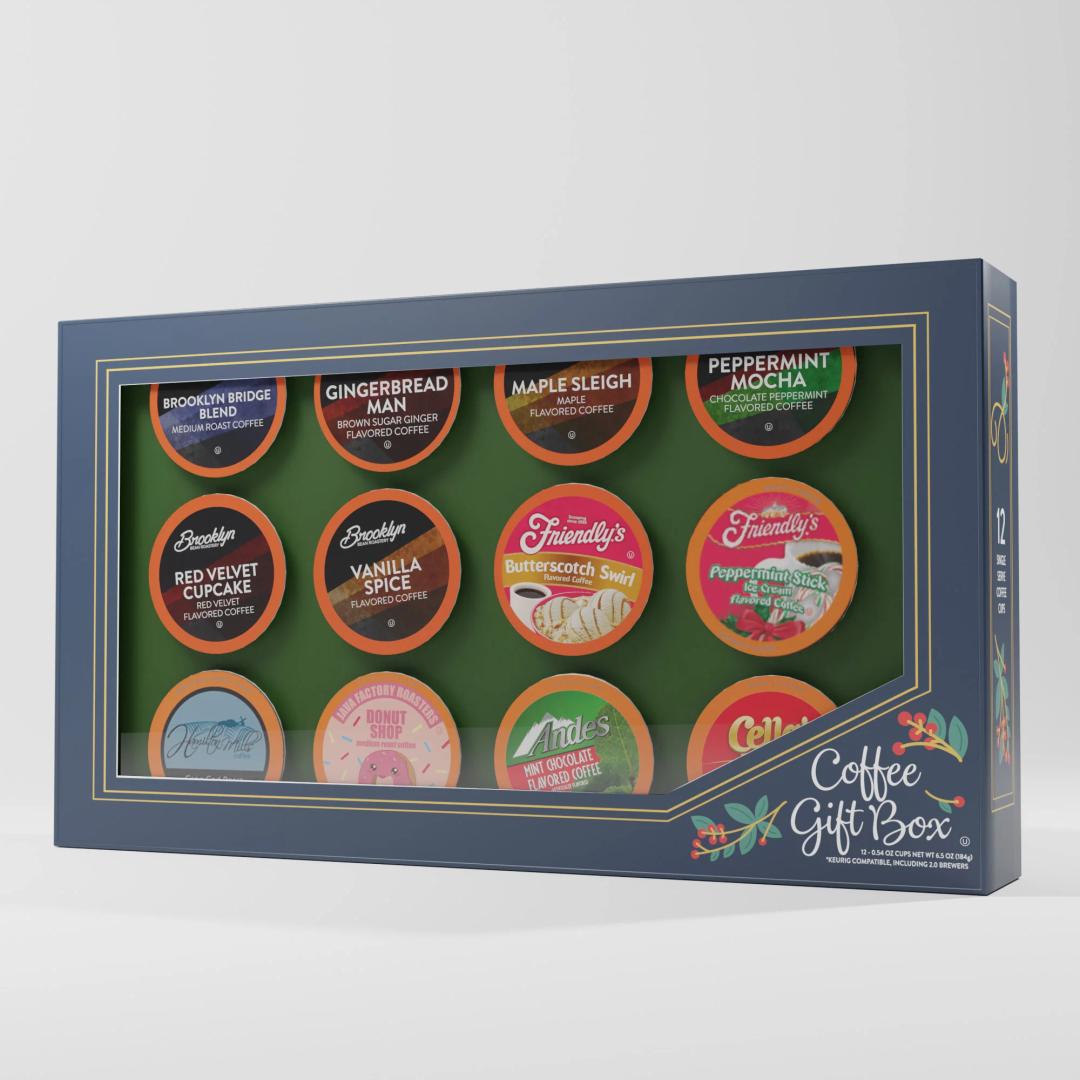Two Rivers Coffee Gift Box, Coffee Variety, Compatible with 2.0 Keurig K Cup Brewers, Coffee Variety Gift Box, 12 Count, EXP: 09/13/2027