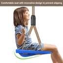 SELEWARE Heavy Duty Swing Seat for Adults Kids Tree Swing with Weather Proof Ropes Swing Set Accessories for Backyard Patio Garden Playground, Height Adjustable Blue