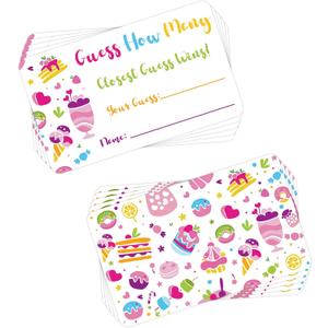 240 Pcs Candy Guessing Game Cards How Many in The Jar for Bridal Baby Shower Party Collection Birthday Gender Reveal Activities and Decorations 3.54 X 2 Inch (Multicolour)