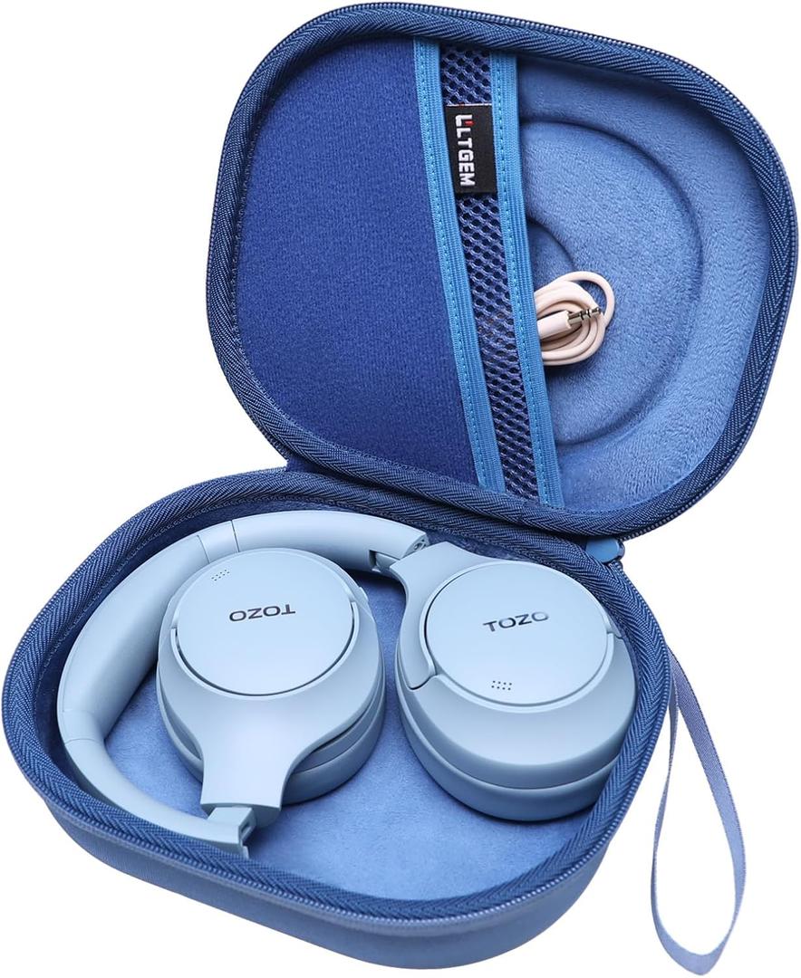 LTGEM Headphone Case Compatible with TOZO HT2, JBL Tune 510BT/520BT/720BT/770NC Hybrid Active Noise Cancelling Over Ear Headphones, Blue