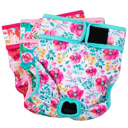 Paw Legend Washable Reusable Female Dog Period Diapers for Heat Doggie Puppy Diapers for Female Dogs (3 Pack, Medium)