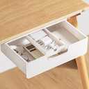 Under Desk Drawer Slide Out Hidden Under Table Storage, White Standing Under Desk Drawers Attachment with 2 Installation Methods (Screw/Adhesive), Large Under Cabinet Drawer for Office/Home