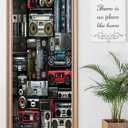 artfanke 3D Door Sticker Peel and Stick 30.3"x78.7"-Self-Adhesive Wallpaper Waterproof Door Mural Decal-Vintage Radio Boombox of The 80s Wall Poster for Home Decor (2 Sheets/Set) (A0006)