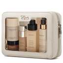 Clear Makeup Bag Cosmetic Case: Small Make up Bags for Purse - TSA approved Toiletry Bag for Women - Waterproof Travel Pouch with Zipper - Cute Makeup Organizer Skincare Bag for Car (Mini, White)