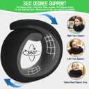 REDOFFTravel Pillow for Neck Support, Memory Foam Neck Pillow for Airplane, Car, Office - Adjustable Strap with Magic Tape, Breathable & Portable with Storage BagIt's Good to give Gifts.Black