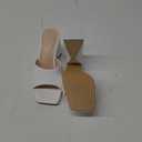 Women's Heeled Sandals Square Open Toe Slip on Block Heels Mules 6 1/2