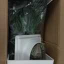 6 ft Fake Palm Tree Faux Areca Palm Plants with Full Lifelike Palm Leaves Realistic Trunks Fake Tropical Palm Tree for Indoor Home Office Outdoor Yard Dcor with Tall Trapezoidal Prism White Pot 2 PCS