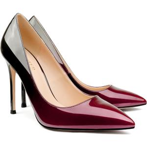 COLETER Women's 4 Inch Pumps Pointy Toe Wedding Dress Shoes Slip on Stiletto Pumps (9.5, 03 Wine Black)