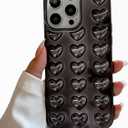Pretaco for iPhone 15 Pro Max Case, [Premium Chrome Heart Black][Shiny Electroplated 3D Heart][Stylish Creative Case] Soft TPU Drop and Shock Resistant for Women and Girls 6.7