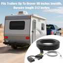 4 Pin 5 Wire Trailer Wiring Harness, 26FT Trailer Wiring Harness Kit, Boat Trailer Wiring Harness, 5 Wire 4 Pin Flat Trailer Connector, for Connection of Tail Lights, Brake Lights and Turn Signals
