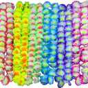 100PCS Soft Necklaces Hawaiian Leis Luau Partyecorations Tropical Party Favors Lei Hawaiian Flower Perfect for Your Hawaii Luaus Party.