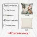 Rustic Farmhouse Winter Animal Bird Fox Rabbit Decorative Throw Pillow Covers Set of 4, Christmas Deer Gifts, Christmas Tree Snowflake Pillow Cases 18 x 18 Inch Kids Room Bed Sofa Decor