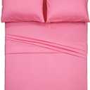 Best Season 4 Piece Bed Sheet Set (Twin XL Size, Peach Pink Color) 1 Flat Sheet,1 Fitted Sheet and 2 Pillow Cases,Brushed Microfiber Sheets Set,Deep Pockets,Extra Soft & Fade Resistant