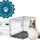 Carlson Pet Products Secure and Foldable Single Door Metal Dog Crate, Medium, Black (30.0"L x 19.0"W x 21.5"H)