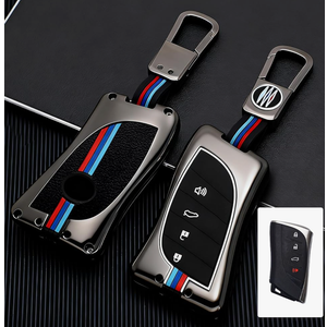 Erivis for Lexus Key Fob Cover Case, Fit for Lexus Accessories, Zinc Alloy Metal Shell with Soft Silicone Key Protector
