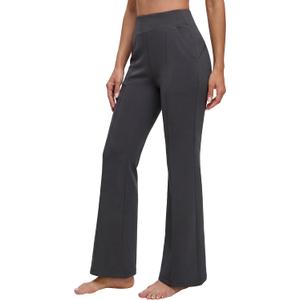 BMJL Womens Yoga Pants High Waisted Flared Black Work Business Casual Dress Pants (Gray, M)