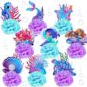 9 Pcs Mermaid Centerpieces Birthday Party Table Decorations Supplies Ocean Theme Underwater Animals Party Favors Double Sided Honeycomb Favor for Wedding (Mermaid)