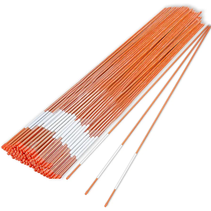 Hourleey 100 Pack 48" Reflective Driveway Markers, 5/16 Inch Dia Snow Stakes with Fiberglass Pole & Hammer Cap, Visibility Safety Markers Reflective Strip for Snow Plowing and Landscape