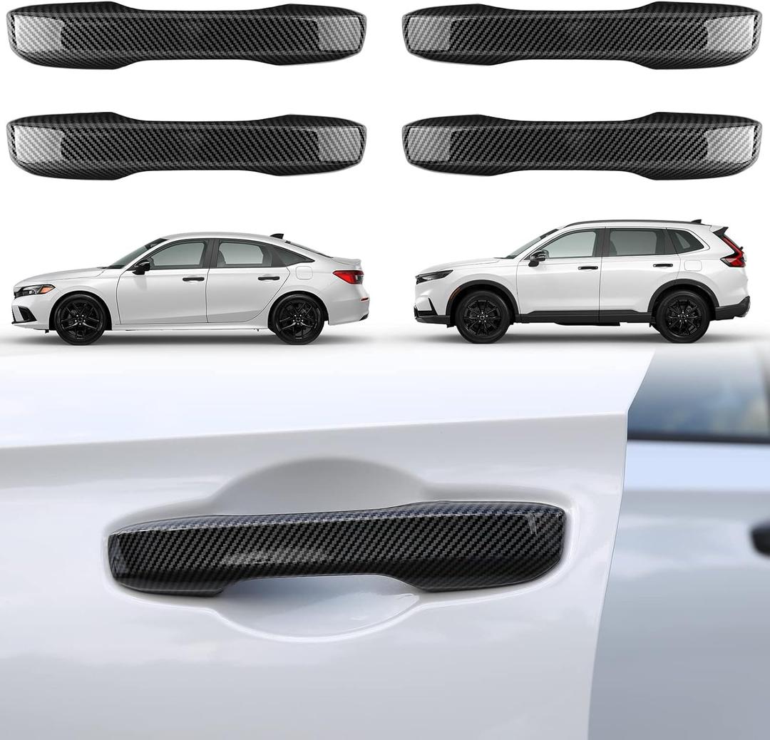 Thenice for 11th Gen Civic Accessories Door Handle Cover Exterior Handle Protection Compatible with Honda Civic 20222026, Accord/CRV/HRV 20232026 Carbon Fiber Grain