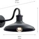 KICHLER Allenbury 12" 1 Light Outdoor Wall Light with Textured Black, 14" 1-Light