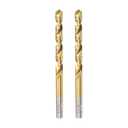 2 x uxcell 6.4mm Drill Bits High Speed Steel Straight Shank 100mm Length Twist Drill Bit Fully Ground Titanium Coated 2 Pcs