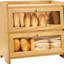 VEDALIO Bread Box For Kitchen Countertop, Corner Breadbox, Bread Boxes for Kitchen Counter Organizer Decor Storage, Wooden Storage Box Breadbox, Housewarming Birthday Wedding Christmas Gift