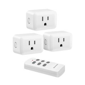 DEWENWILS Wireless Outlet, Programmable and Expandable Electrical Outlet Switch, Wireless Remote Light Switch, 100FT Range, 1 Remote and 3 Outlets