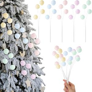 Chiisong 14.6" Easter Pastel Picks Spring Branches Stems Easter Tree Decoration for Spring Vase Floral Arrangement Table Centerpiece Wreath Decoration(Lollipop Shape)