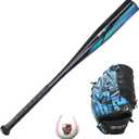 Ortiz34 Youth T-Ball Set, 25 Signature Aluminum T-Ball Bat with -10 Drop, Foam Core T-Ball, 9 Lightweight Youth Glove, Vibrant Graffiti Print