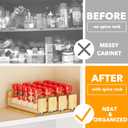 SpaceAid Bamboo Pull Out Spice Rack Organizer for Cabinet, Heavy Duty Slide Out Seasoning Kitchen Pantry Sliding Vertical Organization, 10.1" Wide, 4 Drawers(2" Wide), 1-Tier, Natural