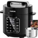 CARORI 9-in-1 Electric Pressure Cooker 6 Quart Black, Stainless Steel Pot, 12 Preset Functions with Touchscreen, Safe Steam Release, Stew, Slow Cook, Rice, Sauté, Warmer