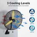 Uthfy 26" Wall Mount Fan,9200CFM High Velocity Wall Fan with 3-Speed,Outdoor Heavy Duty Industrial Oscillating Fan,Ideal for Patio,Garage,Shop,Warehouse,Factory,Greenhouse,Commercial,Porch,Indoor
