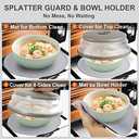 2 in 1, Aidacom Microwave Place Mat & Food Cover- Mat as Bowl Holder, for Splatter Guard, Multi-use: Silicone Trivet, Pot Holders, Drying, Baking, Utensils Rest for Kitchen Counter, Grey (Gray)