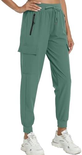 Kcutteyg Womens Water Resistant Hiking Pants with Pockets Quick Dry Soft Athletic Workout Joggers Pants for Camping Travel, M