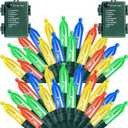 100LED Christmas Lights Outdoor with Timer 8 Modes Waterproof Outdoor Indoor for Christmas Decor Multicolor 2 Pack