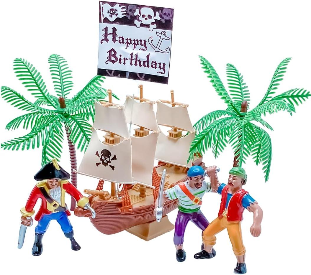 Cakesupplyshop Pirate Ship Pirate Revenge Happy Birthday Sign Mini Cake Decoration Cake Topper
