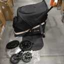 Dog Stroller for Large Dogs One-Click Folding 4 Wheel Foldable Dog Stroller for 2 Dogs with Storage Pocket Suitable for Pets Up to 80LBS (Black, Large)