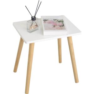 AWASEN Side Table, Small End Accent Table for Living Room Bedroom Office Small Spaces, Modern White Side Table Nightstand with Solid Wood, Easy Assembly, (White), 11.8"D x 15.75"W x 15.75"H