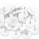 1" Inch White Furniture Nail Plastic Bottom Leg Protectors Sliders Glides - Pack of 50