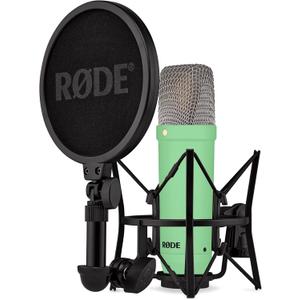 RDE NT1 Signature Series Large-Diaphragm Condenser Microphone with Shock Mount, Pop Filter and XLR Cable for Music Production, Vocal Recording, Streaming and Podcasting (Green)