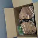 Nuenen 50 Pcs Mini Wooden Charcuterie Board Bulk, Small Wood Cutting Board for Crafts, Laser Engraving with Knives, Organza Bags Wedding Baby Shower Favors Gift (Heart, Acacia Color)