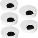 Signite 5 Pcs Plastic Desk Cable Grommet 2-1/2" Durable Desk Hole Cover for Wire Management, Desks Cord Grommet for Workstations, Tables, Countertops 60mm Hole Cover for Home & Office Use - (White)