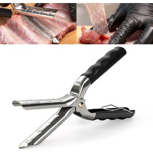 UoeRing Rib Membrane Remover Tool - Upgraded Thick 304 Food-Grade Stainless Steel with Ergonomic Full-Rubber Grip for Effortless BBQ Rib Prep, Pork Rib Skinner, and Meat Preparation