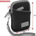 USA GEAR Compact Camera Case - Water Resistant Digital Camera Small Bag w/Belt Loop, Wrist Strap, Pocket for SD Card, Charging Cable - Pouch Compatible with Canon, Nikon, Sony and More (Black)