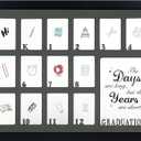 GMFrames School Years Picture Frames Pre-K to 12 Graduation School Photo Frame for Pre-School & Kindergarten to 12th Grade Keepsake for Graduation Gifts Student Black (Black Frame 12x16 With Grey Mat-Horizontal)