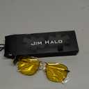 JIM HALO Retro Square Aviator Sunglasses Premium Glass Lens Flat Metal Eyewear Men Women