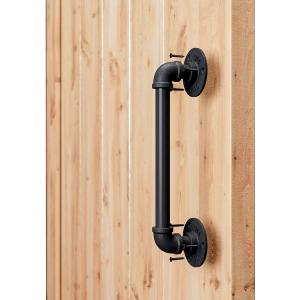 SMARTSTANDARD 11 Pipe Barn Door Handle, Black Rustic Industrial Grab Bar, Towel Bar, Handrail and Pull for Stairs, Gate, Garage