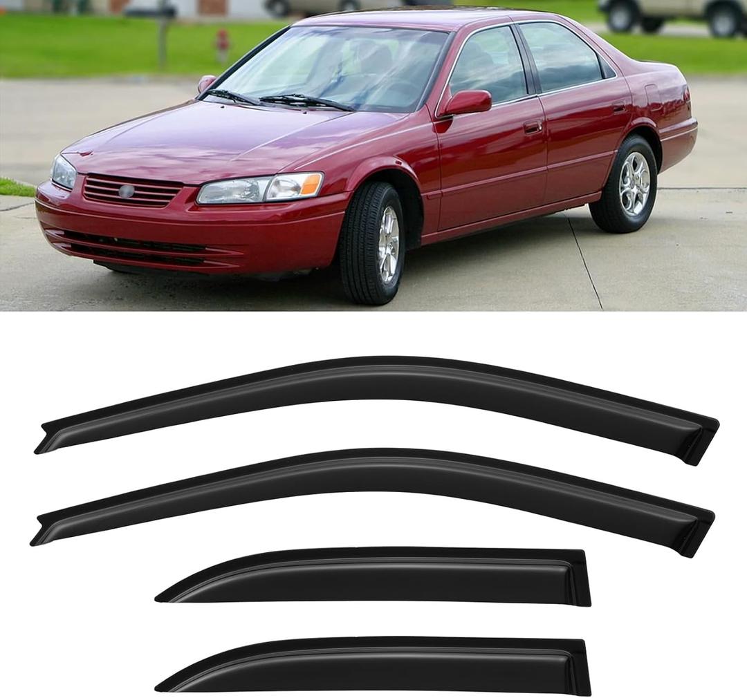 Window Visors Rain Guards Shield for 1997-2001 Toyota Camry, Out-Channel Window Vent Wind Deflectors Visors Shades for 97-01 Camry